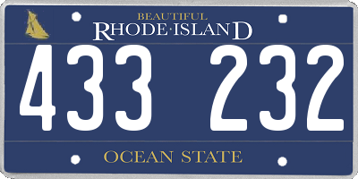 RI license plate 433232