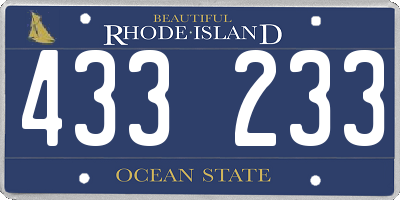 RI license plate 433233