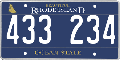 RI license plate 433234