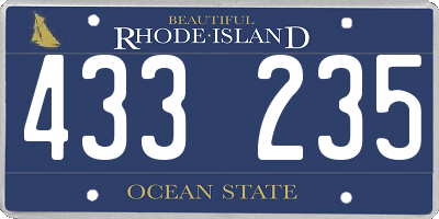 RI license plate 433235