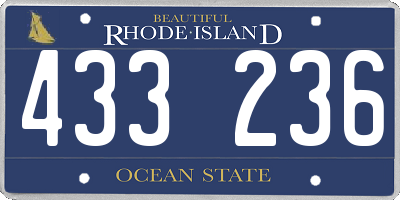 RI license plate 433236