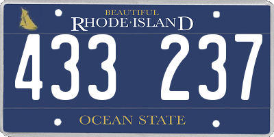 RI license plate 433237