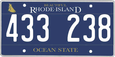 RI license plate 433238