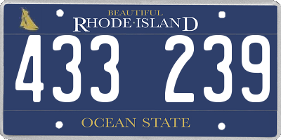 RI license plate 433239