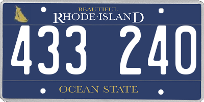 RI license plate 433240