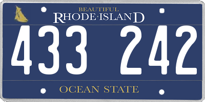 RI license plate 433242