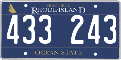 RI license plate 433243
