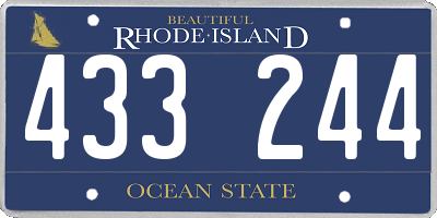 RI license plate 433244