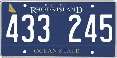 RI license plate 433245