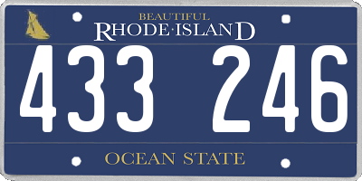 RI license plate 433246