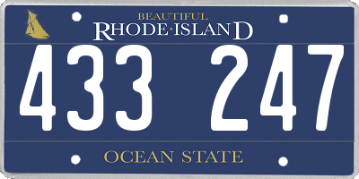 RI license plate 433247