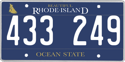 RI license plate 433249