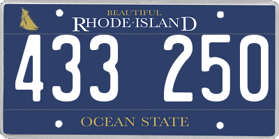 RI license plate 433250