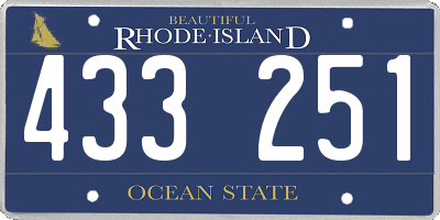 RI license plate 433251