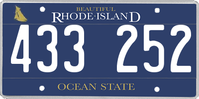 RI license plate 433252