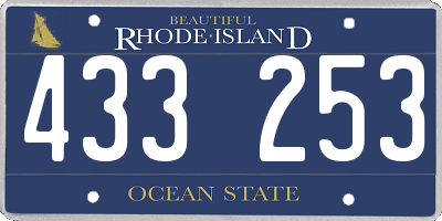 RI license plate 433253