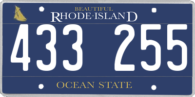 RI license plate 433255