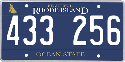 RI license plate 433256