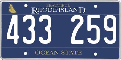 RI license plate 433259