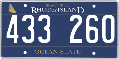 RI license plate 433260