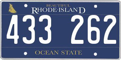 RI license plate 433262