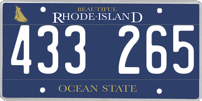RI license plate 433265