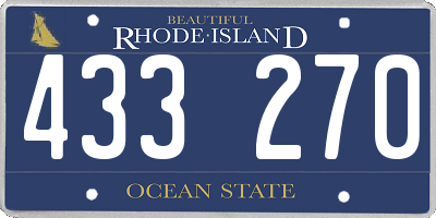 RI license plate 433270