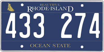 RI license plate 433274