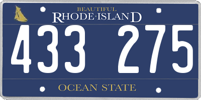 RI license plate 433275