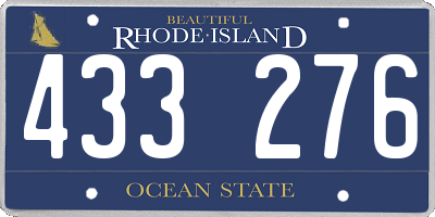 RI license plate 433276