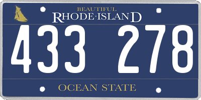 RI license plate 433278
