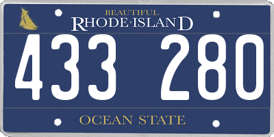 RI license plate 433280