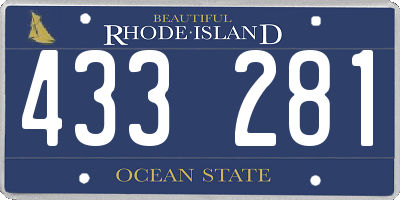 RI license plate 433281