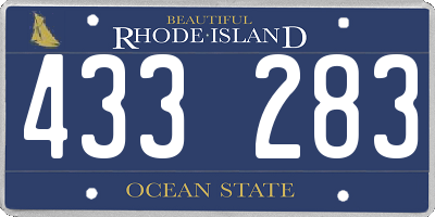 RI license plate 433283