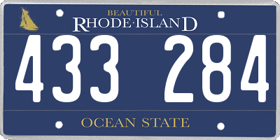 RI license plate 433284