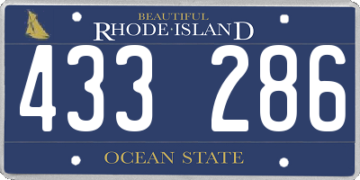 RI license plate 433286