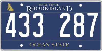 RI license plate 433287