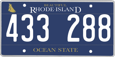 RI license plate 433288