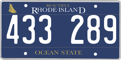 RI license plate 433289