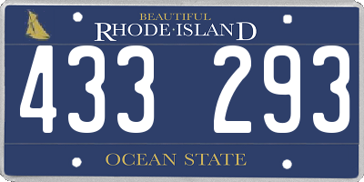 RI license plate 433293