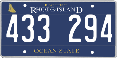 RI license plate 433294