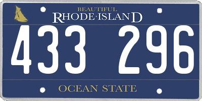 RI license plate 433296