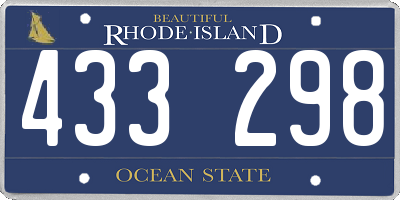 RI license plate 433298