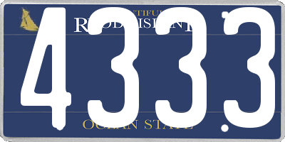 RI license plate 4333