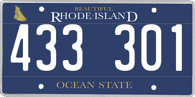 RI license plate 433301