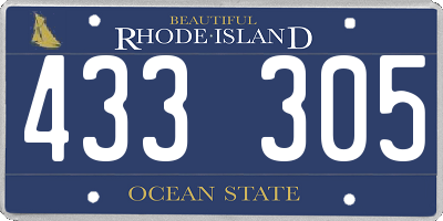 RI license plate 433305