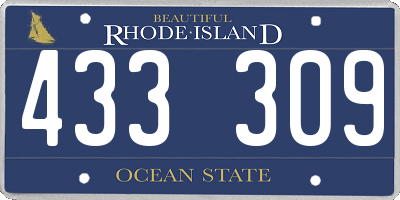RI license plate 433309