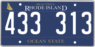 RI license plate 433313