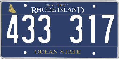RI license plate 433317
