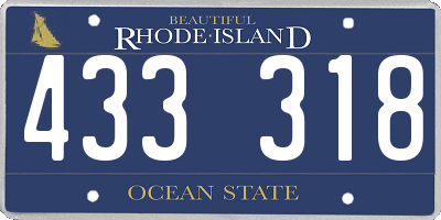 RI license plate 433318